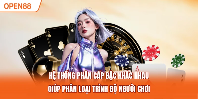 Hệ thống phân cấp bậc khác nhau giúp phân loại trình độ người chơi